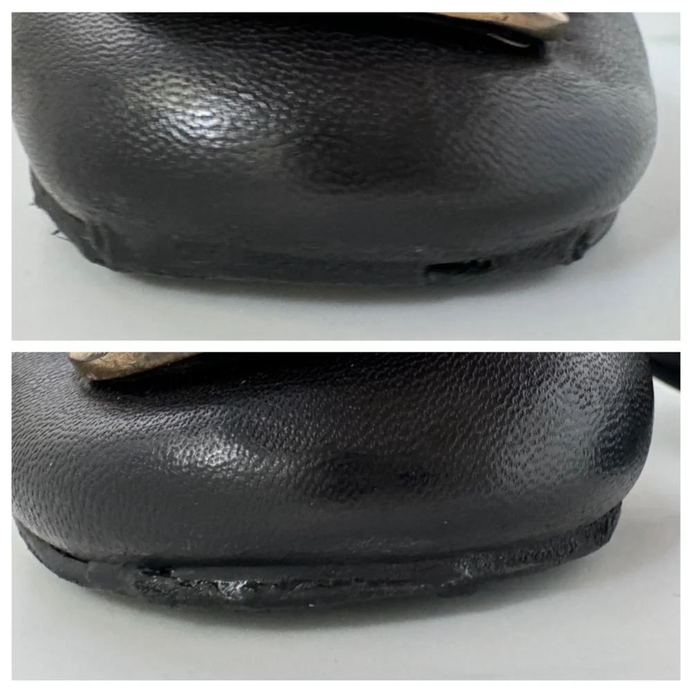 Tory Burch Black Minnie Reva leather Flats. Size 9